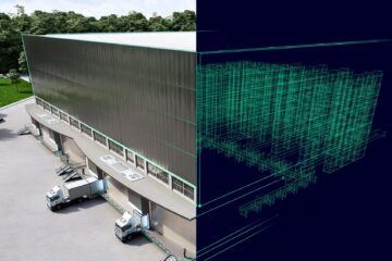 Siemens zeigt den Digital Twin (digitaler Zwilling) eines Logistikzentrums auf der Logimat 2023.